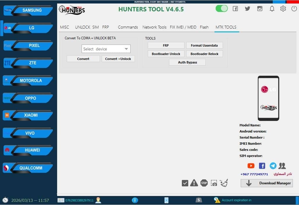 Hunters tool v4. 6. 5 qualcomm & android service tool Hunters tool