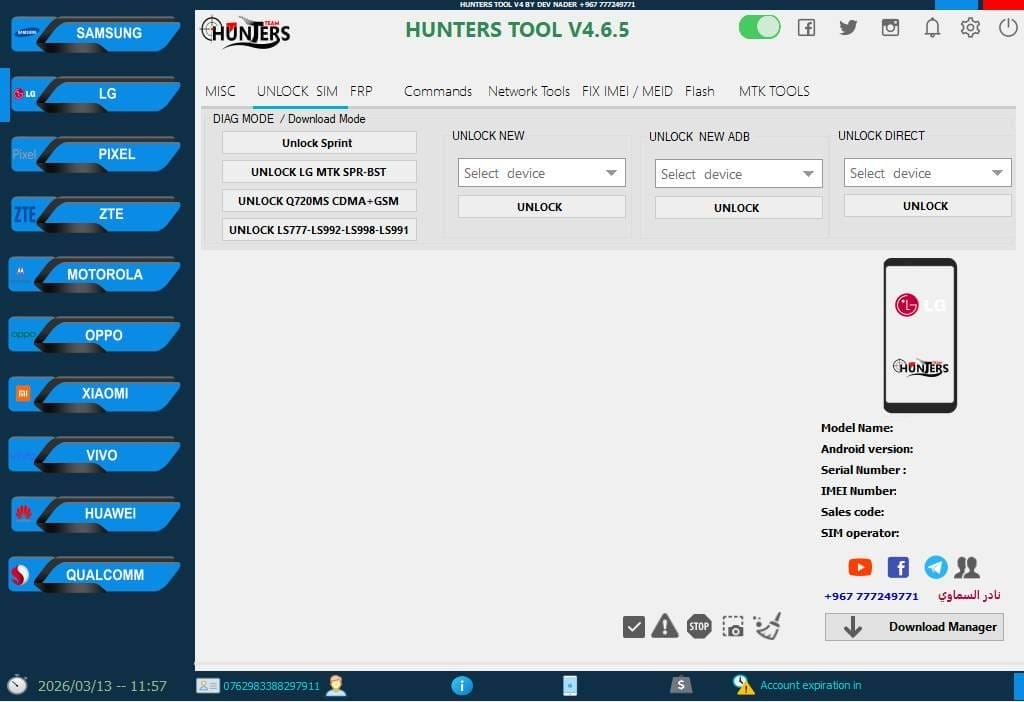 Hunters tool v4. 6. 5 qualcomm & android service tool Hunters tool