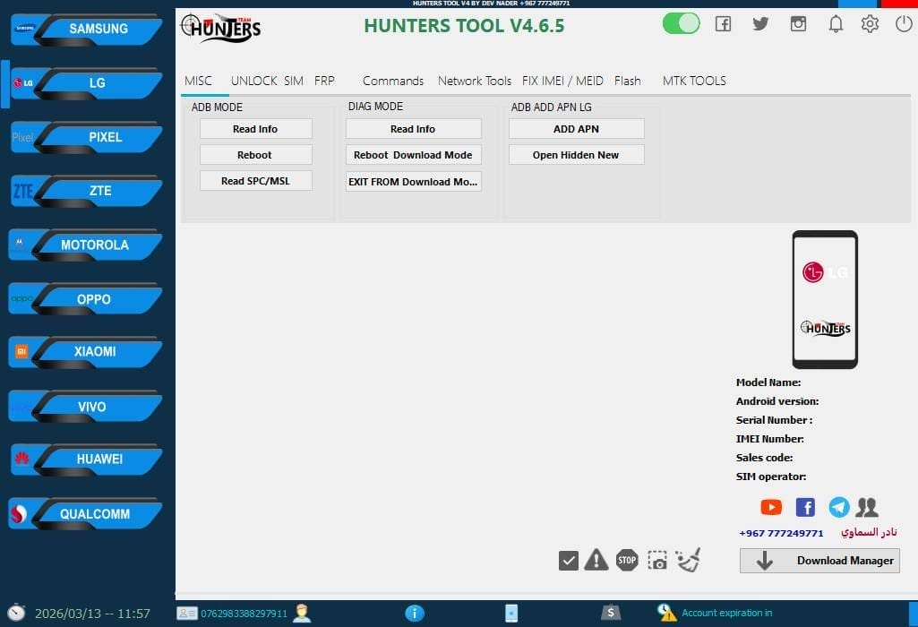 Hunters tool v4. 6. 5 qualcomm & android service tool Hunters tool