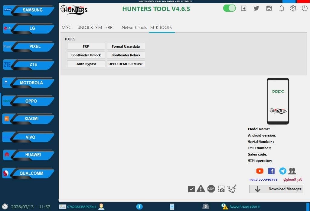 Hunters tool v4. 6. 5 qualcomm & android service tool Hunters tool