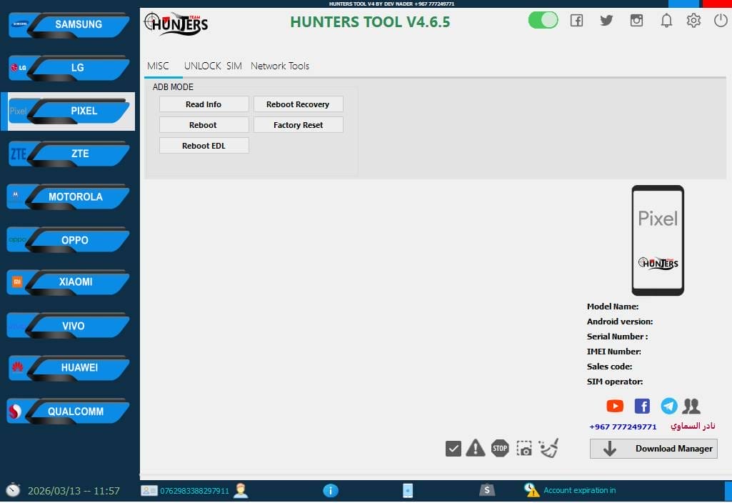 Hunters tool v4. 6. 5 qualcomm & android service tool Hunters tool