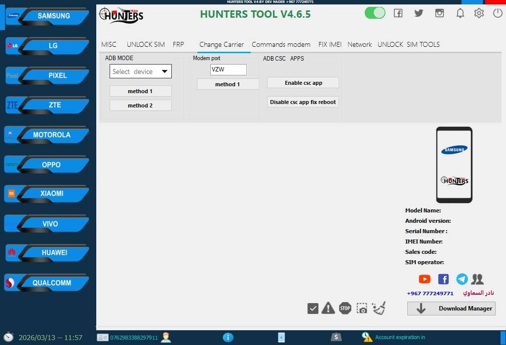Hunters tool v4. 6. 5 qualcomm & android service tool Hunters tool