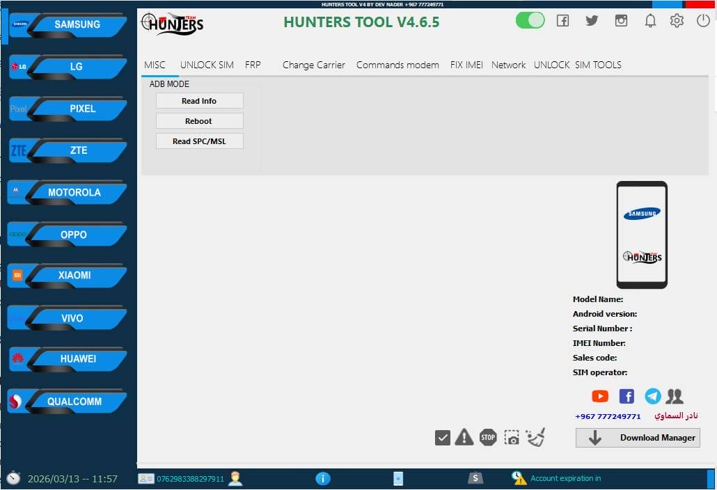 Hunters tool v4. 6. 5 qualcomm & android service tool Hunters tool
